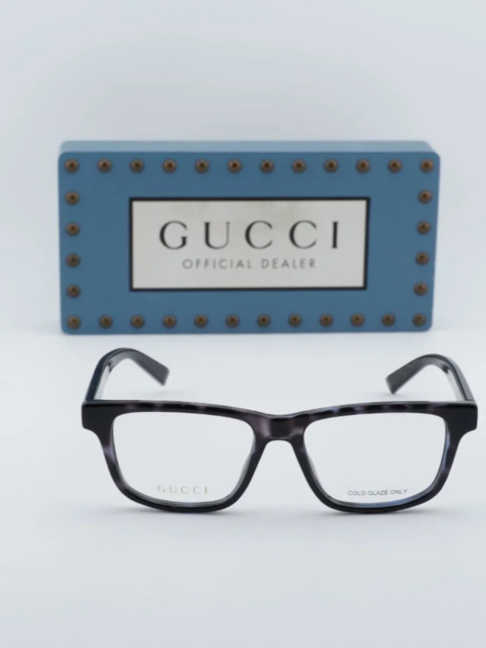 Gucci GG1987O 003 Square Eyeglasses - Dark Grey Havana